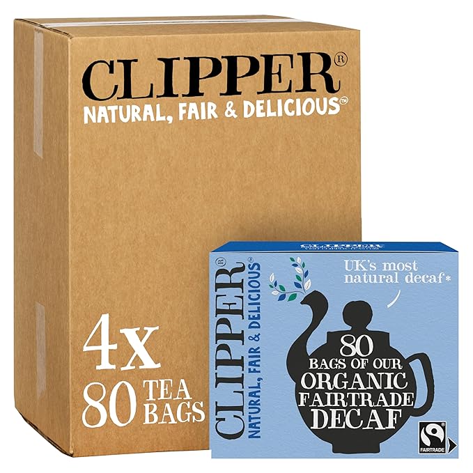 Clipper Tea, Organic Decaf, Plant-Based, Decaffeinated Black Tea, Great Over Ice, 4 Pack, 320 Unbleached Tea Bags - Bloomnest