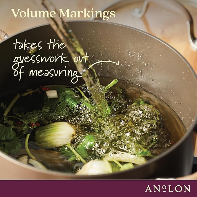 Anolon Advanced Home Hard-Anodized Nonstick Tapered Sauce Pan/Saucepot, 4.5-Quart (Bronze) - Bloomnest