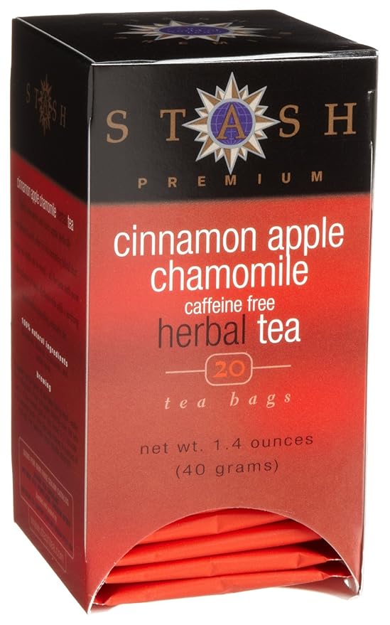 Stash Tea Cinnamon Apple Chamomile Herbal Tea - Naturally Caffeine Free, Non-GMO Project Verified Premium Tea with No Artificial Ingredients, 20 Count (Pack of 6) - 120 Bags Total - Bloomnest