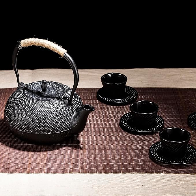 Big Cast Iron Teapot, Japanese Tetsubin Tea Kettle for Stovetop Safe, Cast Iron Tea Pot with Stainless Steel Infuser for Loose Tea and Enameled Interior(1800ml/60.9oz) - Bloomnest