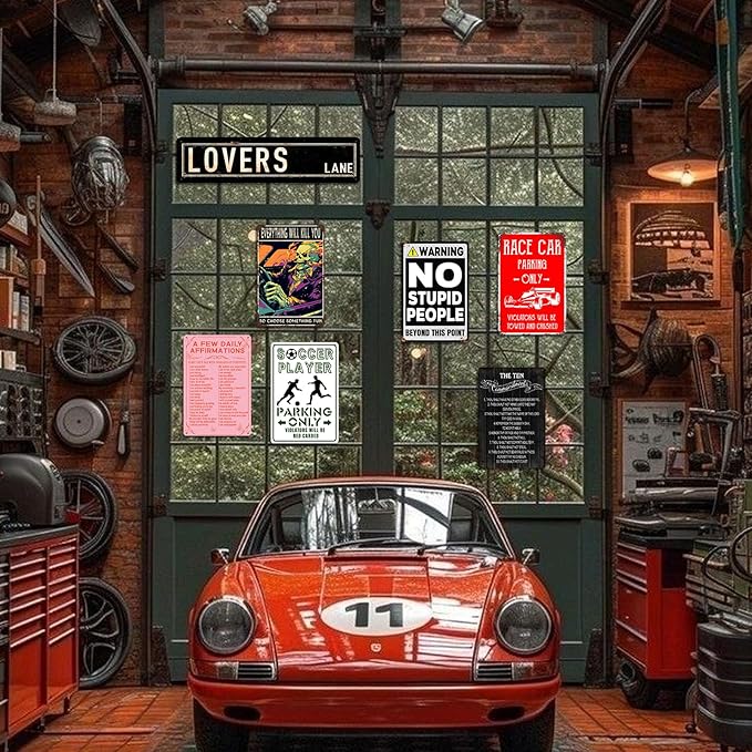 Funny Metal Tin Signs for Outside Warning No Stupid People Beyond This Point Sign No Trespassing Signs Private Property Bar Pub Garage Room Decor Man Cave Signs for Men Gifts 8x12 Inch - Bloomnest