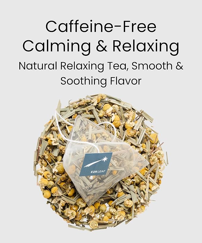 EZR Leaf Mint & Chamomile Herbal Tea 20 Pyramid Tea Bags 1.4 Once with Lemongrass Mint Leaves Caffeine Free Decaf Blend Natural Relaxing,Wellness Gift-Ready - Bloomnest