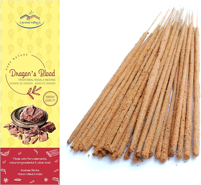 Dragon's Blood Incense Sticks - Traditional Handcrafted Masala Incense - 40 to 50 Sticks Approx. AromaValley