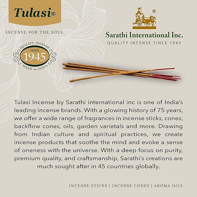 Tulasi Incense Sticks Gift Set – 144 Natural Scented Sticks (12 Fragrances) – Aromatherapy, Meditation, Yoga, Stress Relief, Air Purification – Long-Lasting Fragrance Gift Box (40g) Tulasi