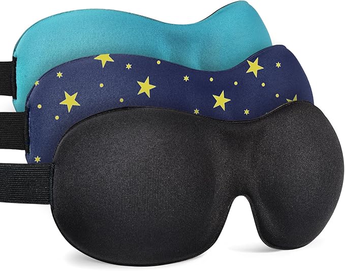 Sleep Mask Invisible Alar Deep Orbit 3D Eye Mask Ultra Lightweight & Comfortable Sleeping Mask for Travel, Nap Shift Works 3 Pack - Bloomnest