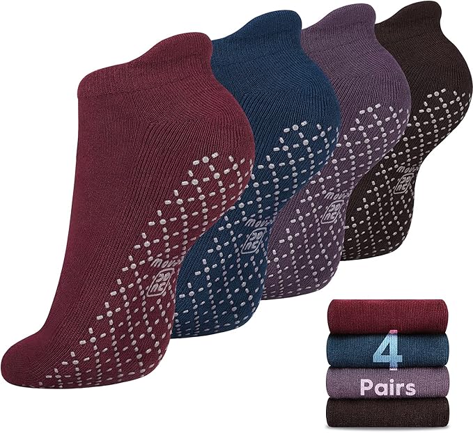unenow Unisex Non Slip Grip Socks with Cushion for Yoga Pilates Barre Home & Hospital - Bloomnest