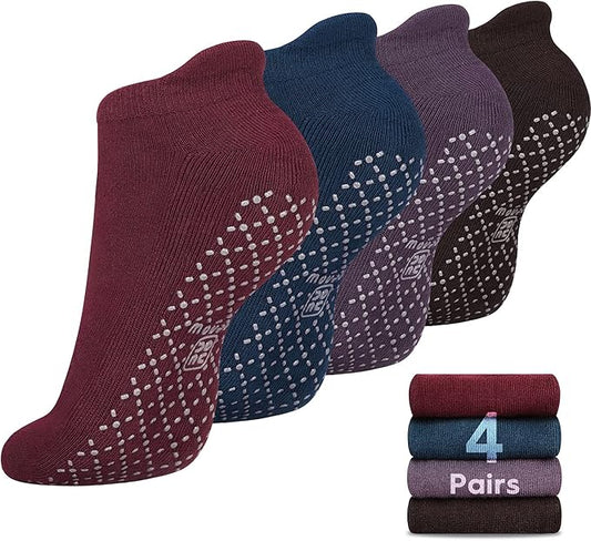 unenow Unisex Non Slip Grip Socks with Cushion for Yoga Pilates Barre Home & Hospital - Bloomnest