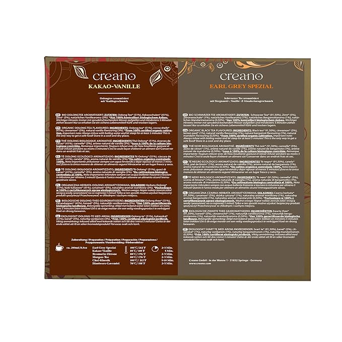 Creano Organic Tea Gift Set – 24 Organic Tea Bags in 6 Dreamy Varieties – 48 g* - Bloomnest