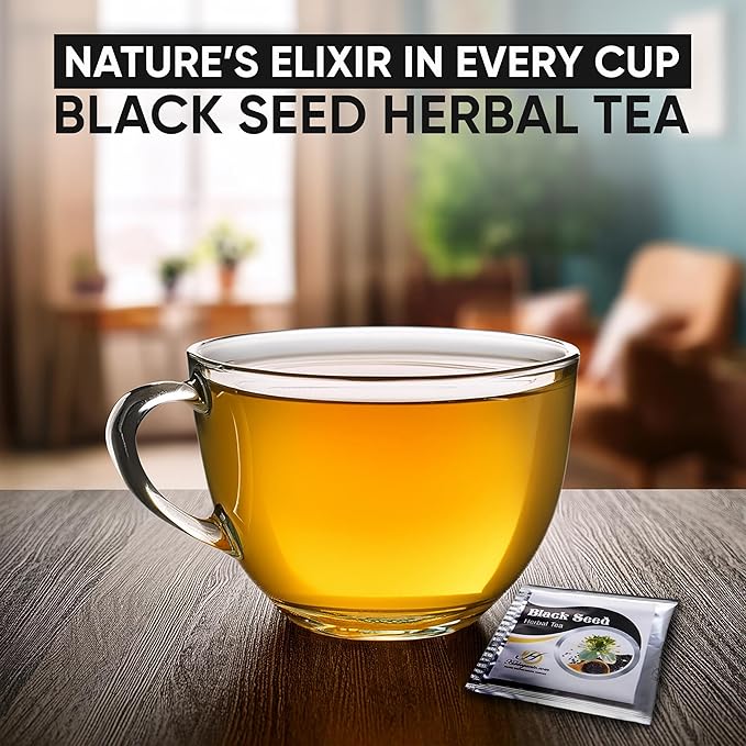 HERBOGANIC Black Seed Herbal Tea - Digestion Support and Immune Boost | Refreshing and Delicious Blend | Natural Ingredients | 20 Tea Bags - Bloomnest