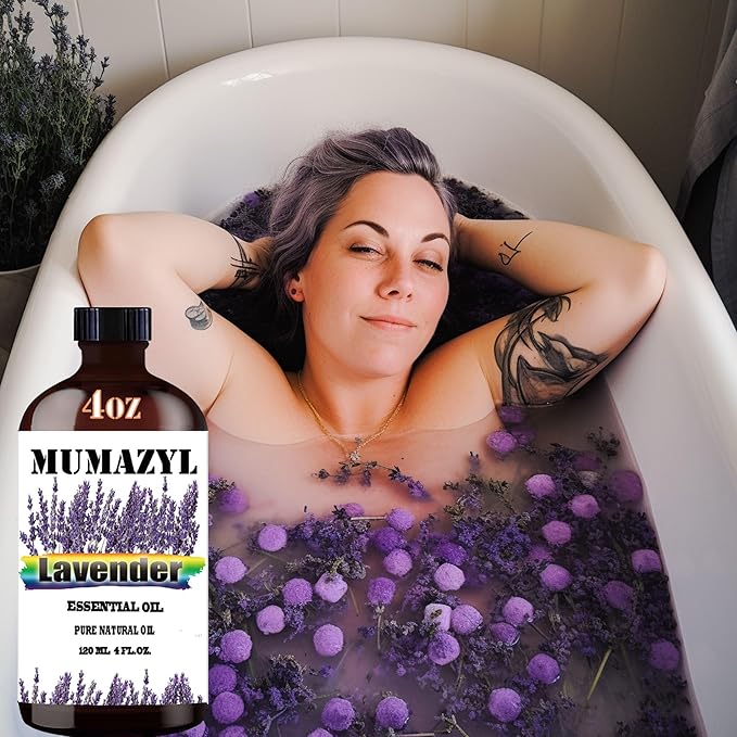 Lavender Essential Oil, Lavender Oil 4 Fl Oz 120ML for Diffuser Humidifier Yoga Cleaning DIY Candle Soap Making Essential Oils - Bloomnest