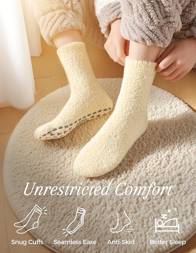 TEHOOK Warm & Cozy Valentines Gifts for Women, Fluffy Fuzzy Plush Sleeping Slipper Socks - Soft Warm Fabric - Bloomnest