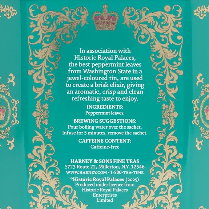 Harney & Sons Peppermint Herbal Tea in Sachets, Caffeine-Free Herbal, 30 Sachets - Bloomnest