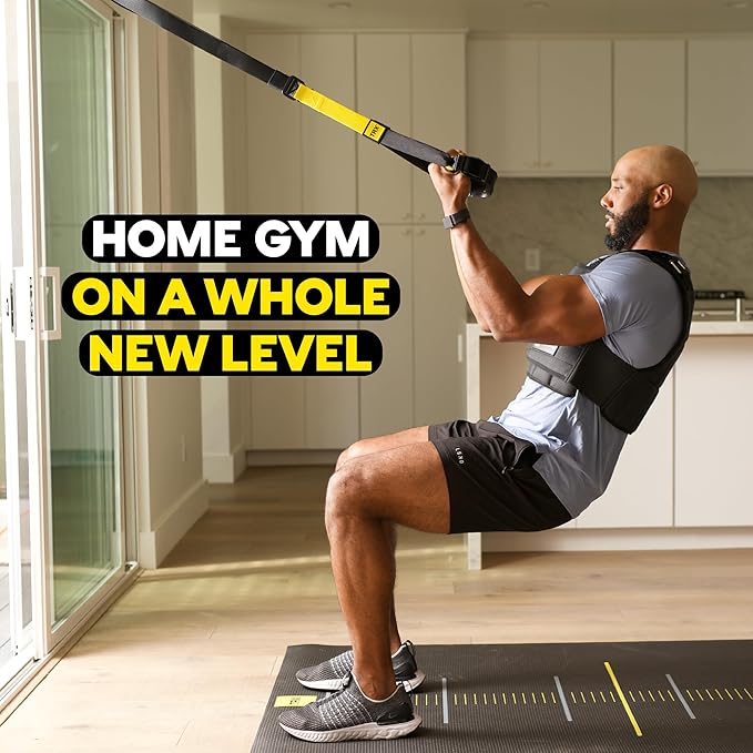TRX PRO3 Suspension Trainer System, Durable Design for Cross-Training, Weight Training, HIIT Training & Cardio, Includes 3 Anchor Solutions for Indoor & Outdoor Home Gyms - Bloomnest