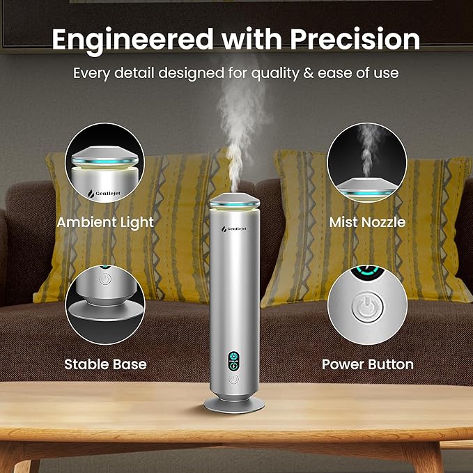 MajesticMist WiFi - Aluminum Waterless Essential Oil Diffuser with App Control, Scent Diffusers for Home, Room & Hotel, Quiet Aroma Diffuser 4oz, USB-C Powered with LED Display, 1000sq.ft - Bloomnest