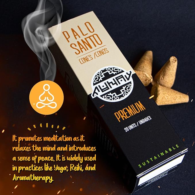 Palo Santo Cones l Handmade Bursera Graveolens Incense for Purifying, Cleansing and Meditation (20 Units Pack) l Sustainable Holy Wood l Munay Munay