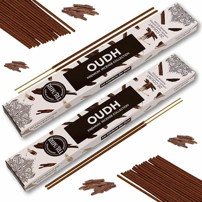 Oud Incense Sticks - Agarwood - Total 120 Insence-Sticks - 6 Packs of 20 Insense - Inciensos - Inscents - Natural Non Toxic Ingredients - Incents - Incence - Inscense - Insents TRUMIRI