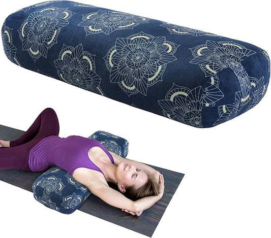MABOZOO Yoga Bolster Pillow, Rectangular Yoga Bolster for Restorative & Meditation, Professional Meditation Cushion with Carry Handle - Bloomnest