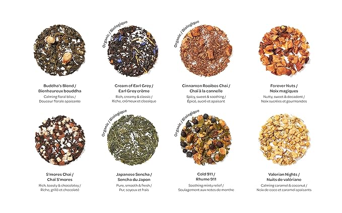 DAVIDsTEA Only the Best 8-Tea Loose Leaf Sampler – 48 Servings in 8 Premium Tins | Tea Gift Set Featuring Buddha’s Blend, S’mores Chai, Cream of Earl Grey & More - Bloomnest