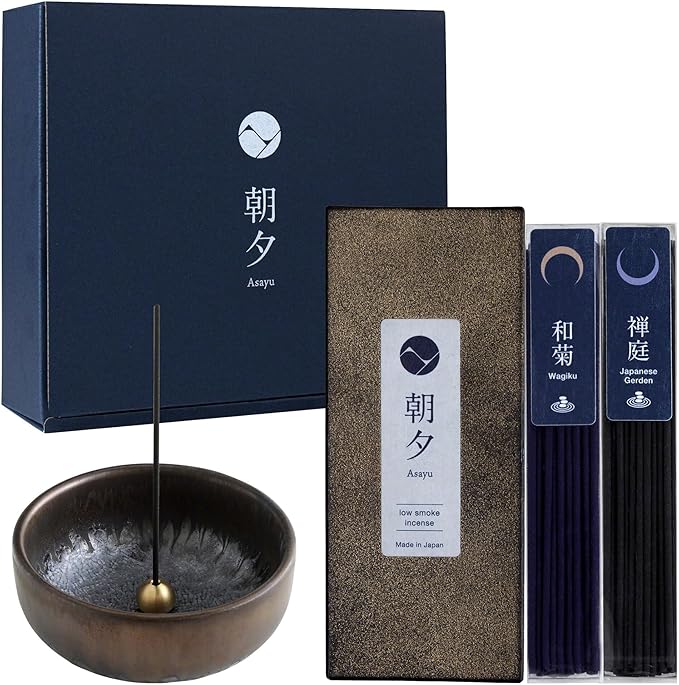 Zen Gift Set: Japanese Garden & Chrysanthemum Incense + Holder - Bloomnest