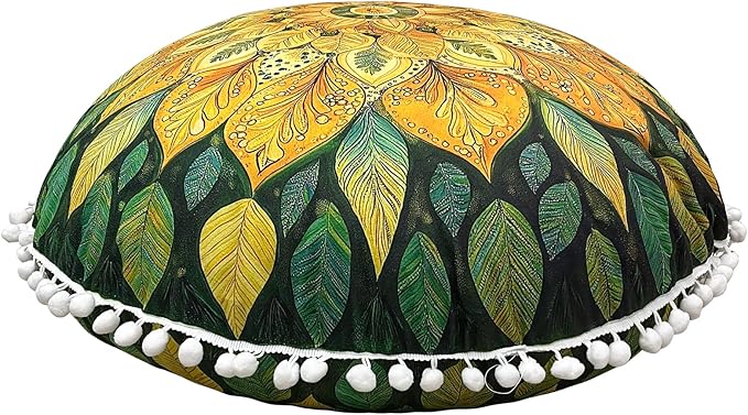 32 in Meditation Floor Cushion, Round Large Floor Pillow for Adult, Yoga Pillows for Sitting On Floor, Boho, Memory Foam Filling - Bloomnest