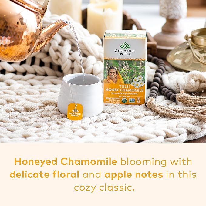 ORGANIC INDIA Iced Tulsi Tea Bags Variety Pack - Assorted Tea, Holy Basil, Ashwaganda, Sleep, Honey Chamomile - Adaptogen, Vegan, USDA Certified Organic, Non-GMO - 18 Infusion Bags per Box (Pack of 3) - Bloomnest