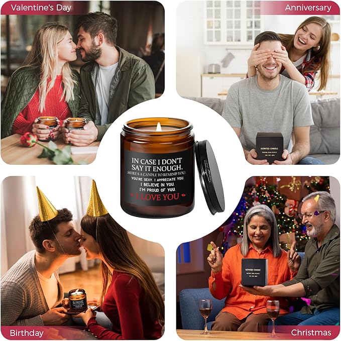 MOASITN Valentines Day, Birthday, Anniversary Candle for Men, Women, Unique & Funny I Love You Couples Candles for Her Him, Boyfriend, Girlfriend, Lavender Scented Candle Candles for Husband Wife - Bloomnest