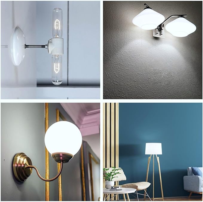 5 Inch Edison Bulb, 6000K Cool White E26 Led Bulb 6W Dimmable, 800LM T10 T9 Bulb Clear Glass Tubular Light Bulbs, AC 120V Equal 80 Watt Bulbs for Chandelier Pendant Wall Light - 6Pack - Bloomnest