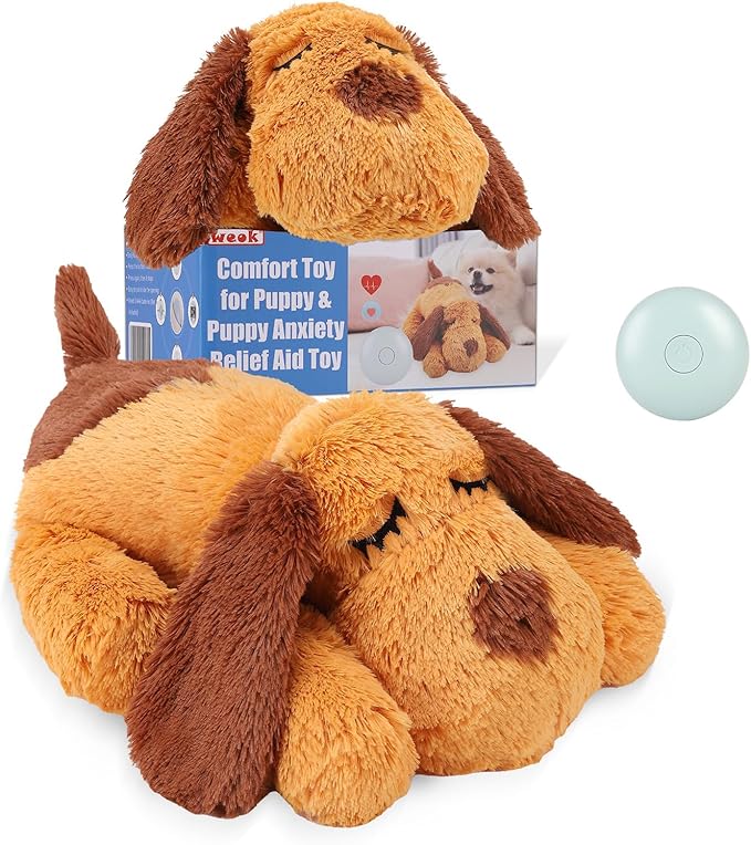Heartbeat Puppy Toy, Comfort Cuddler Pillow, Dog Anxiety Relief Calming Aid,Heartbeat Stuffed Toy for Dogs,Puppy Heartbeat Toy Sleep Aid,Dog Heartbeat Toy for Pet - Bloomnest
