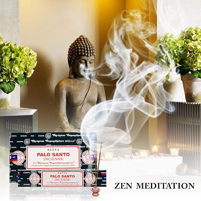Nag Champa Incense Stick Packs - Hand Rolled & Non-Toxic - Perfect for Meditation and Yoga - Home Fragrance Gift Pack - 15g, Set of 12 Packs (Palo Santo) NaturesOwn