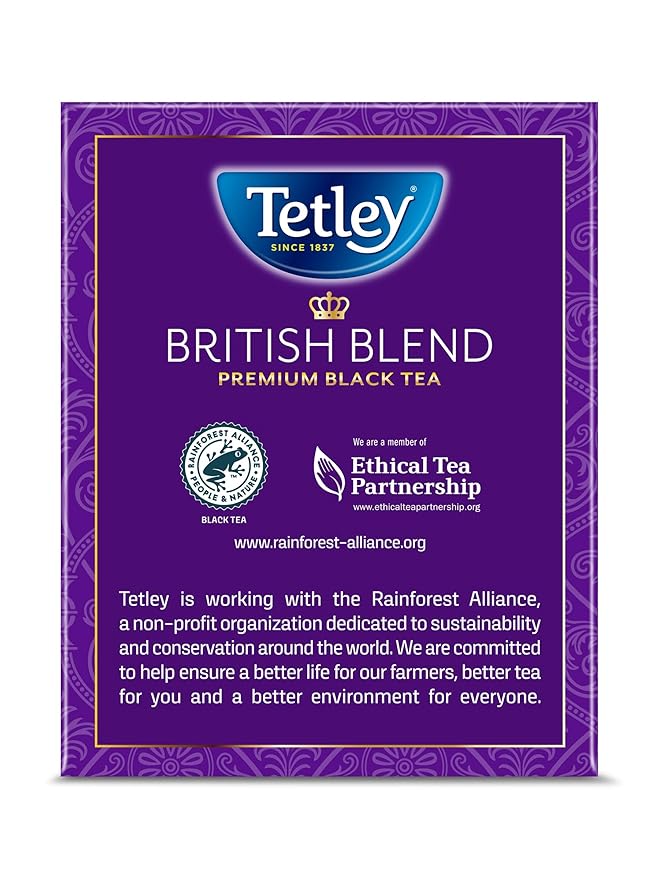Tetley British Blend Premium Black Tea, 320 Teabags, Rainforest Alliance Certified - Bloomnest