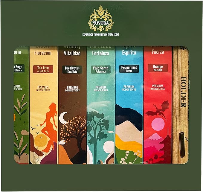 Aromatic Incense Sticks Gift Set – 120 Natural & Non-Toxic Incense Sticks | 6 Soothing Scents | Home, Meditation, Relaxation & Yoga | Free Incense Holder | Inciensos - Gifts for Women