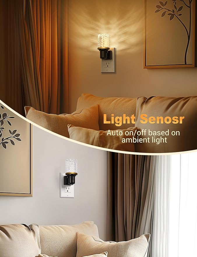 JandCase LED Night Light, Dimmable Night Lights Plug into Wall, Modern Nightlight with Auto On Off Light Sensor, 3000K Soft White Night Light 0-100LM Brightness for Bathroom Hallway Bedroom Decor - Bloomnest