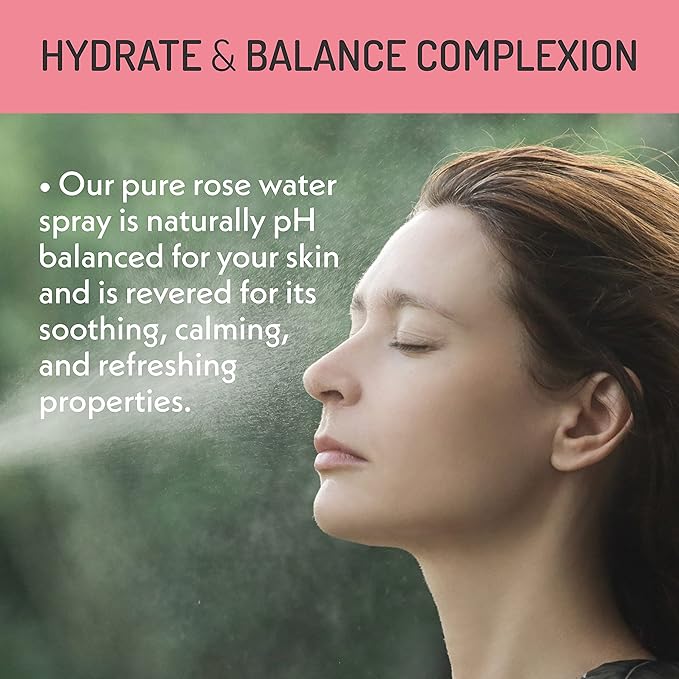 Eve Hansen Organic Rose Water Spray – Pure Rosewater Face & Hair Mist for Hydration & Refreshing Glow | Facial Toner & Makeup Setting Spray | Alcohol-Free & Vegan | 4 oz - Bloomnest