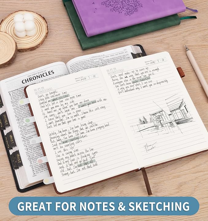 Lined Journal Notebook for Women Men, A5 Hardcover Leather Journals for Writing, 200 Pages Thick Paper, Daily Journal Notebook for Work, School, Note Taking, Business, Travel, College Ruled - Bloomnest