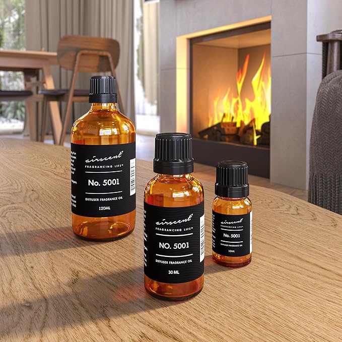 AirScent Baccarat Rouge Inspired Diffuser Oil - Perfume Dupe - Premium Fragrance Oil No. 5001 for Ultrasonic and Waterless Diffusers and Crafting - 10 mL, 0.34 fl oz Glass Dropper Bottle - Bloomnest