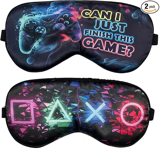 2 Pcs Boys Sleep Eye Mask, Guys Blackout Sleeping Silk Mask for Kids Adult Children's Travel Eye Cover Blindfold for Game - Bloomnest