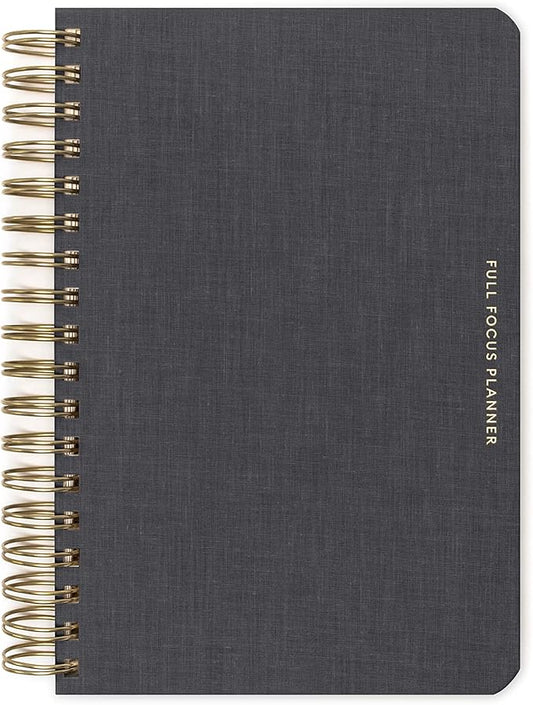 Full Focus Leather Coil Planner by Michael Hyatt - The #1 Daily Planner to Set Annual Goals, Increase Focus, Eliminate Overwhelm, and Achieve Your Biggest Goals - Hardcover (Gray) - Bloomnest