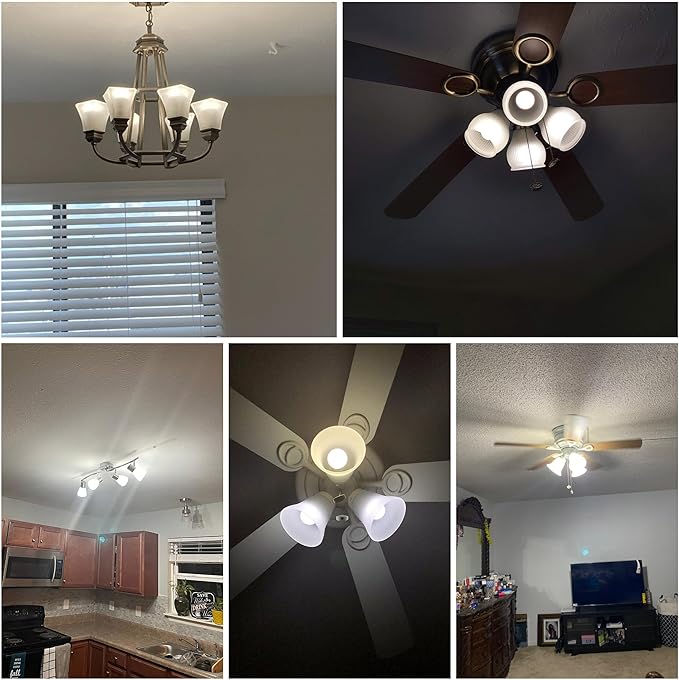 E12 A19 A60 LED Ceiling Fixture Light Bulbs 100 Watt Equivalent,Bright E12 Small Candelabra Screw Base Globe Shape LED Chandeliers Pendant Bulbs 10W 1200lm, 4000k Natural White, Non Dimmable,3Pcs - Bloomnest