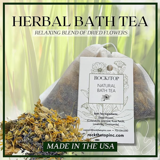 | 6 Lemongrass Rosemary Self Care Gifts for Women, Aromatherapy Epsom Salt Bath Soak, Lavender Soap, Bath Bombs, Bath Salts with Plant Based Loofa Dry Brushing Body Brush Gift - Bloomnest
