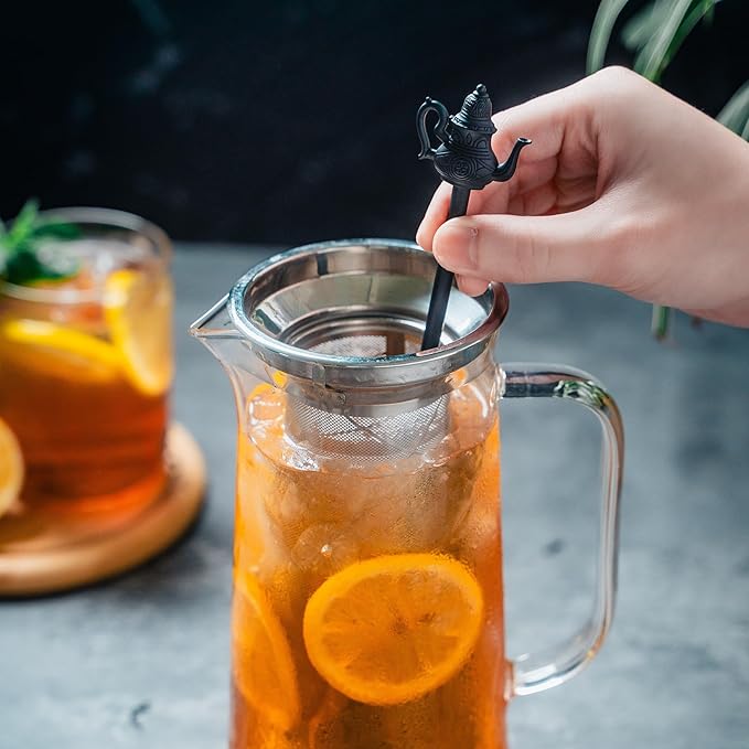 1.5L Fruit Infuser Water Pitcher-In Tea Infuser & Stainless Steel Candle Warmer Base - 500ml, Premium Gift Set for Tea Lovers, Perfect for Brewing and Keeping Tea Warm (1500ml) - Bloomnest