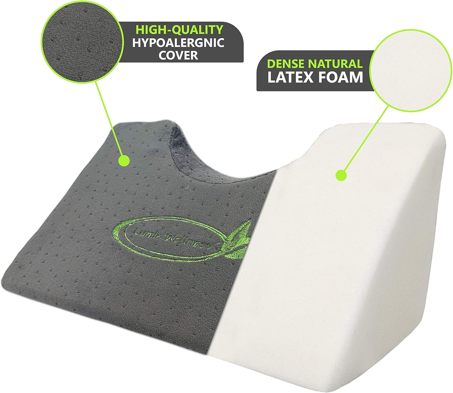 Lumia Wellness Cervical Wedge Pillow - Tension Muscle Relief & Relaxer, Contoured Support for Neck & Shoulder