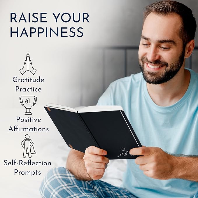 RYVE Gratitude Journal for Men – 6-Month Guided Mindfulness Journal with Prompts, Daily Writing & Reflection, Mindfulness Gifts for Men