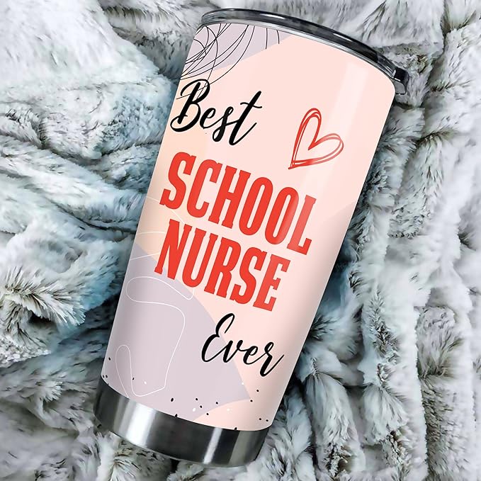 Stainless Steel 20oz Tumbler, Funny School Nurse Appreciation Gifts - Bulk For Birthday, Christmas, Nurses Day Gifts For Women, Men - Coffee Cup - Bloomnest