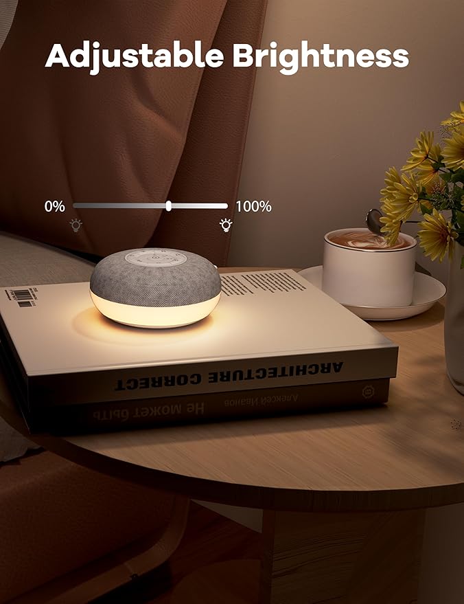 Portable Sound Machine, Long Battery with Loud Bluetooth Speaker, 39 Special Soothing Sounds, White Noise Sound Machine for Sleeping