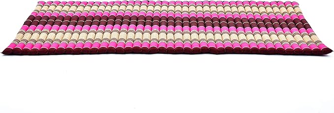 Leewadee - Kapok Roll Mat – Handcrafted Folding Sleep & Relaxation Mattress from Thailand, Ideal as Guest Bed, Camping Mat, Yoga Mat or Traditional Futon, 75 x 39 inches, Auburn Pink - Bloomnest