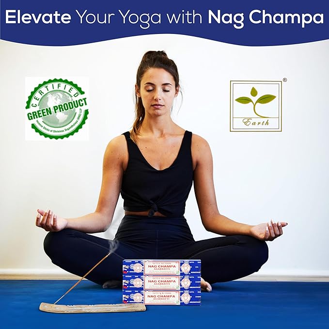 Satya Nagchampa Incense Sticks, Satya Bng (Bangalore) Insenses 15gmx3 Pack (45 GMS) with Raajsee Incence Holder Bundle, Satya Nagchampa Natural Incense - Bloomnest