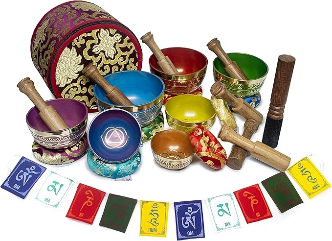 ESK Chakra Healing Tibetan Singing Bowl Set of 7 for Meditation- Himalayan Singing bowls, ESK 11 - Bloomnest