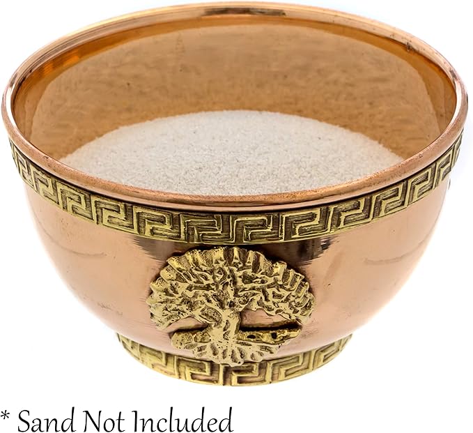 Tree of Life Copper Bowl - Offering Bowl for Altar or Ritual Use, Incense Holder and Smudge Kit, Home Decor - Holds Incense, Offerings, Healing Crystals, Water - Smudge Pot for Altar Supplies - Bloomnest