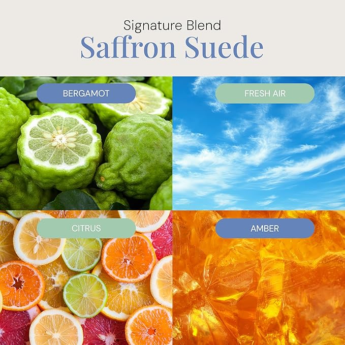 Saffron Suede Aroma Oil, Essential Oils Blend for Diffusers & Scent Machines, Bergamot Fresh & Light Floral, Aromatherapy, Cold Air Diffuser Compatible, 300 mL - Bloomnest