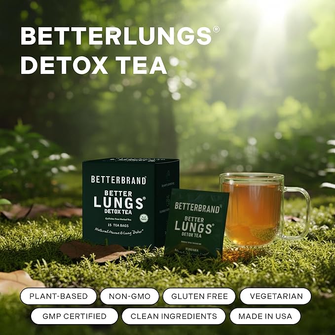 Betterbrand Mullein Tea Bags for Lung Detox - Respiratory Support with Thyme, Elderberry, Ginseng, Ginger, Caffeine Free Herbal Blend - 15 Tea Bags (Pack of 2) - Bloomnest
